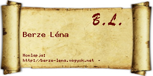 Berze Léna névjegykártya